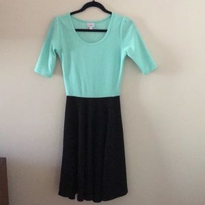 LuLaRoe mint green black Nicole Dress XS